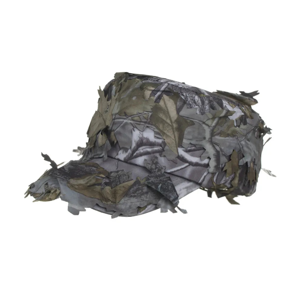 Camouflage Boonie Hats for Men 3D Leaves Camo Tactical Cap Ghillie Caps Hunter Sniper Hats for Hunting Fishing Sunshade Hunting