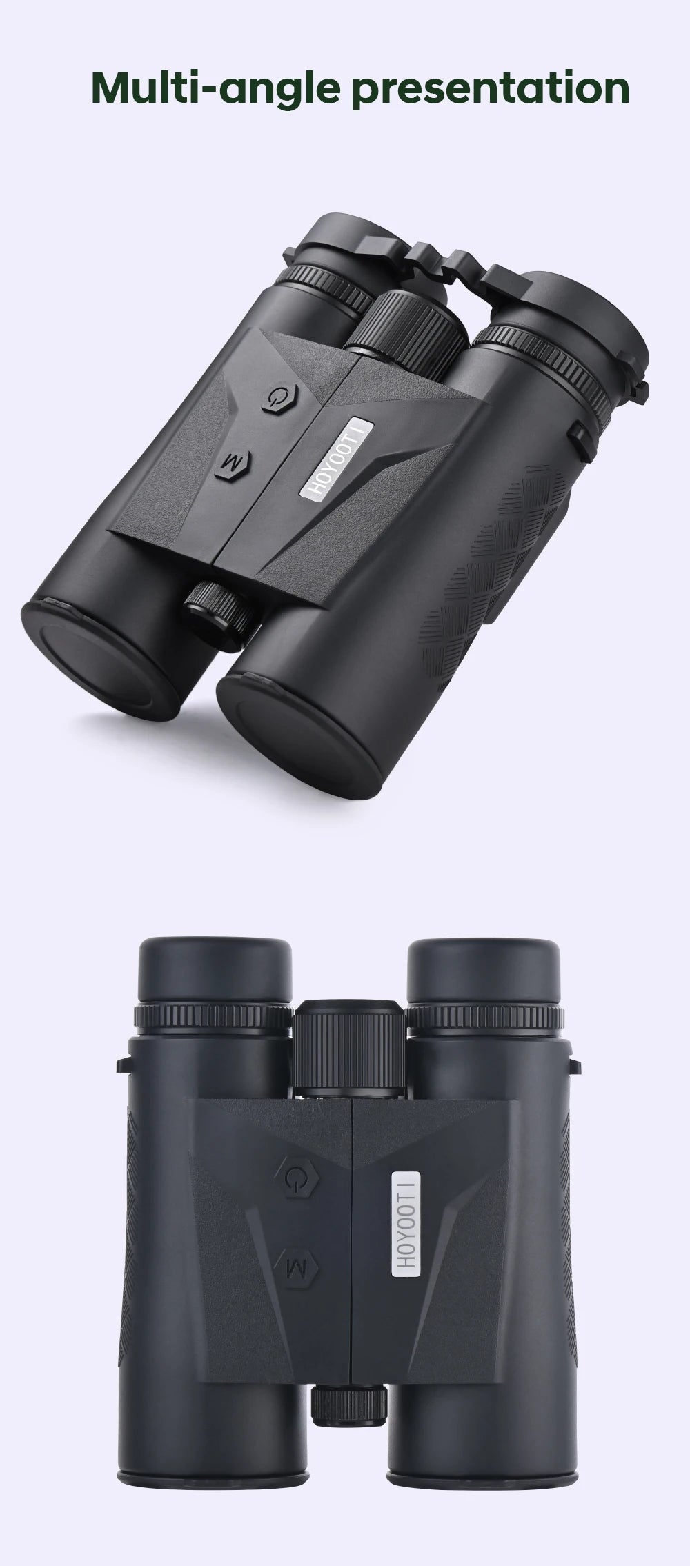HOYOOTI/10X42 Binocular Laser Rangefinder Telescope, IP65 Waterproof, Magnesium Alloy Body, One-Button Ranging up to 2600 Yards