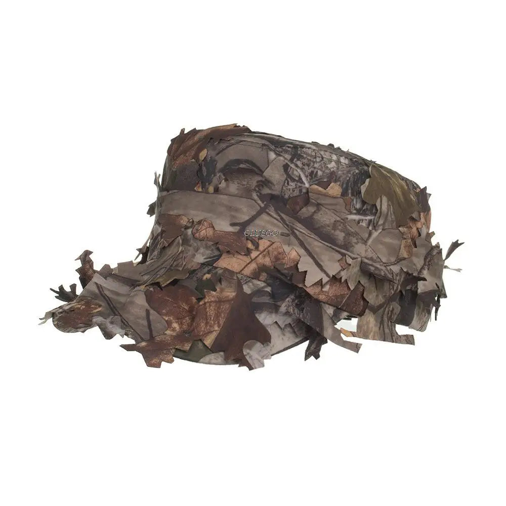 Camouflage Boonie Hats for Men 3D Leaves Camo Tactical Cap Ghillie Caps Hunter Sniper Hats for Hunting Fishing Sunshade Hunting