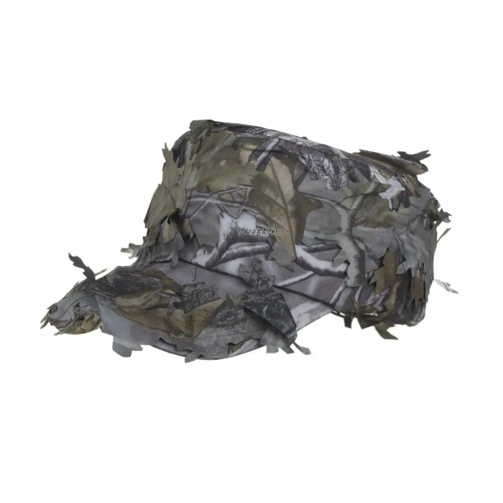 Camouflage Boonie Hats for Men 3D Leaves Camo Tactical Cap Ghillie Caps Hunter Sniper Hats for Hunting Fishing Sunshade Hunting